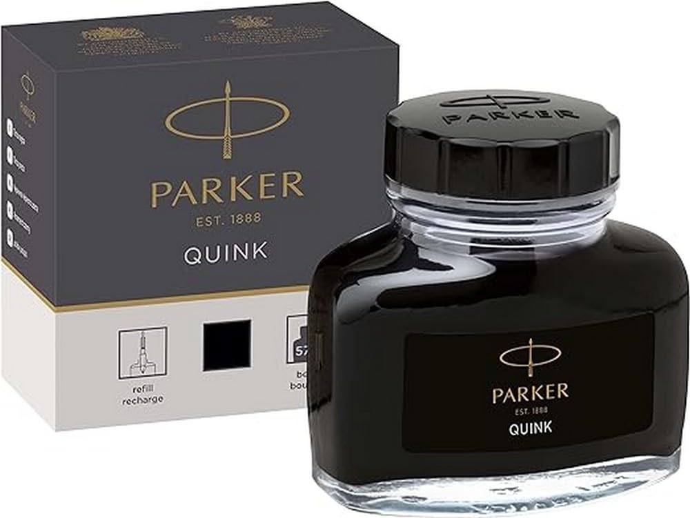Parker Fountain Pen ink black 57mm Quink for $6.33 Amazon
