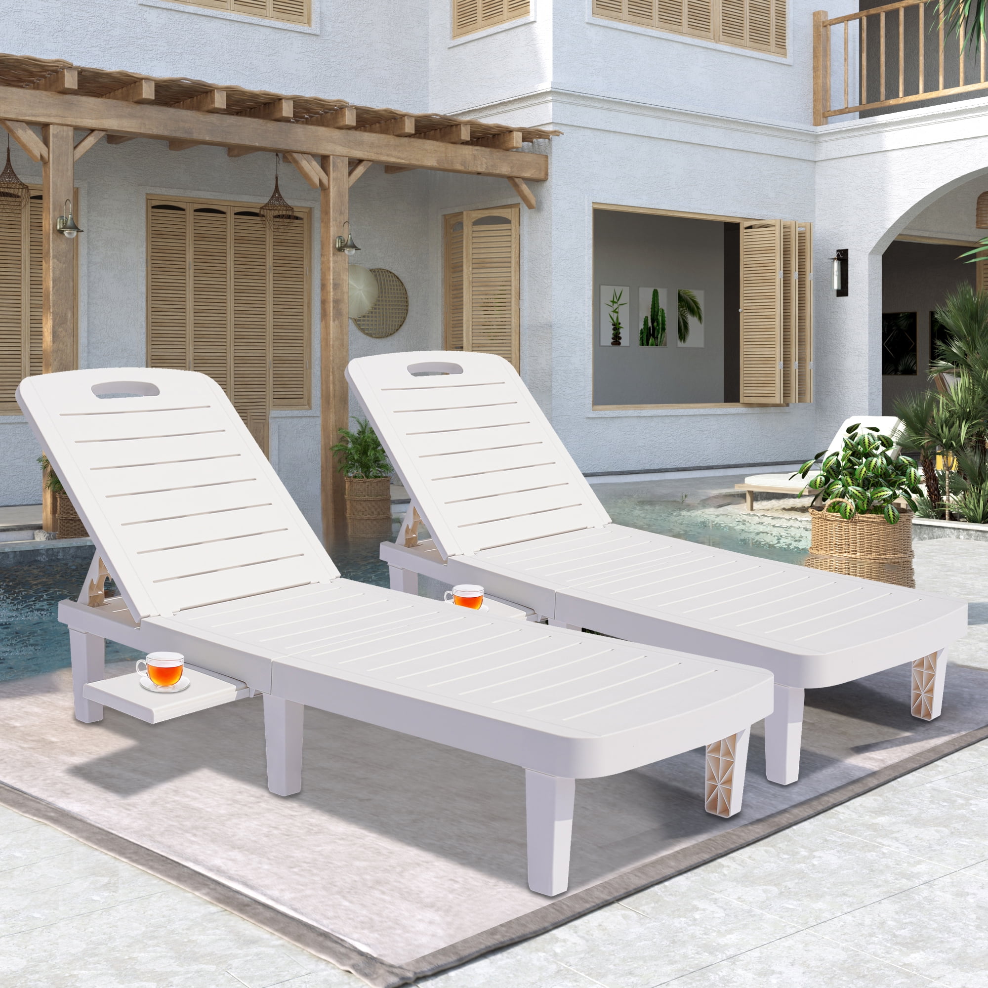 Patio Lounge Chair Set of 2 Waterproof Max Weight 330 lbs $129.99