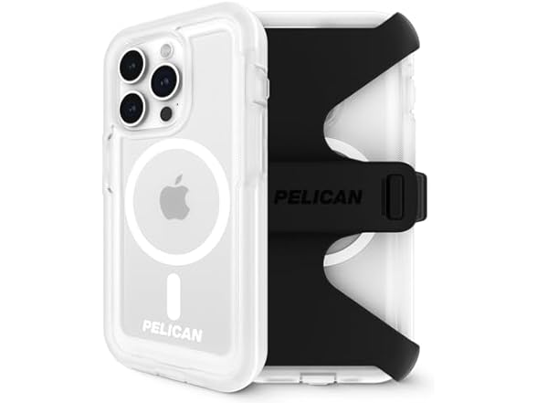 Pelican Voyager Case For iPhone 15, 15 Pro, 15 Pro Max Magsafe Charging Phone Case with Belt Holster Kickstand 18ft Mili