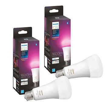 Philips Hue 100W White and Color Ambiance A21 LED Bulbs 2-pack FS Costco $79.99
