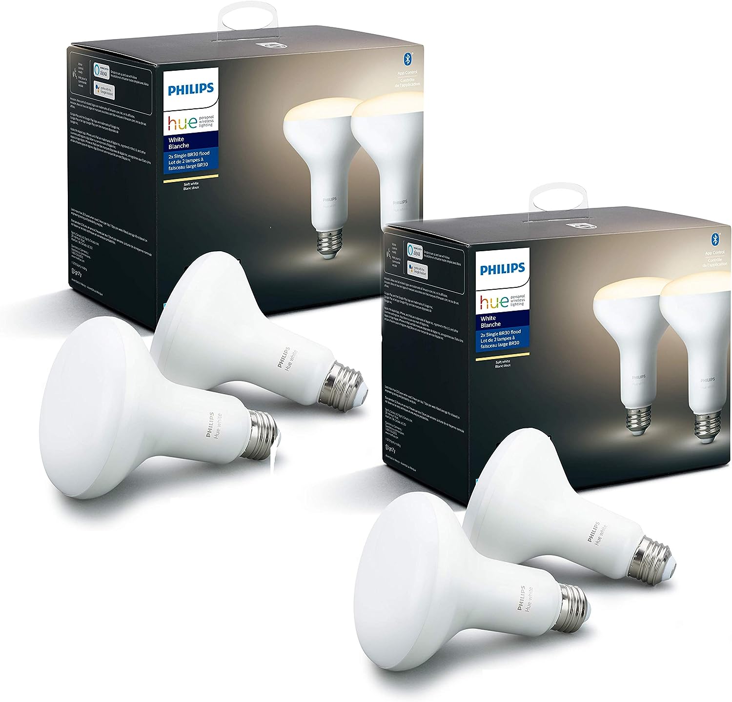 Philips Hue Lighting 4-Pack Philips Hue White BR30 LED Smart Bulb $28, 3 Refurbished Philips Hue Indoort Smart LED Light