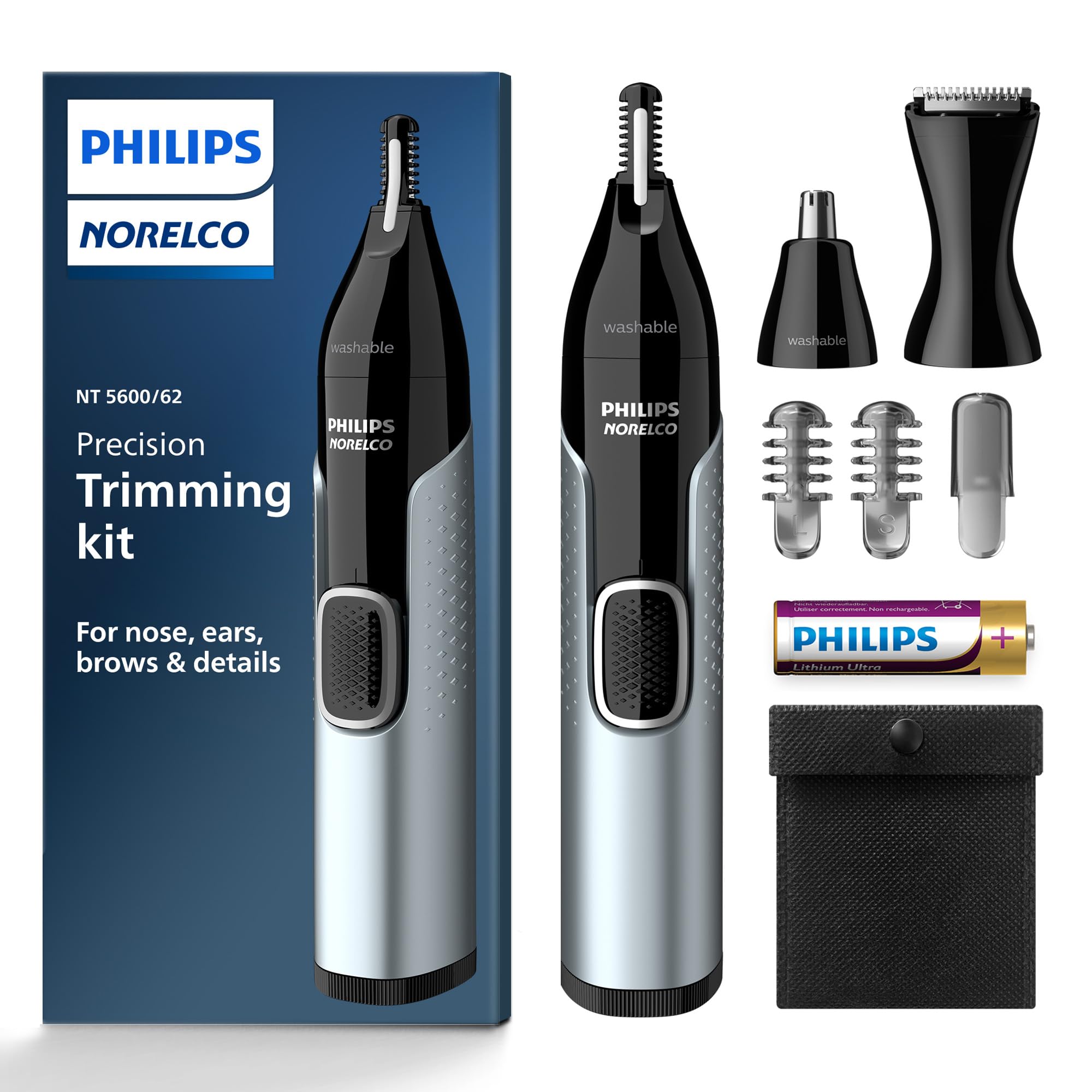 Philips Norelco Nose Trimmer 5000 for Nose, Ears, Eyebrows Trimming Kit $16.96 Free Shipping w/ Prime or on $35