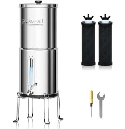 Purewell 2.25-Gallon 3-Stage Gravity Water Filtration System w/ 2 Filters $80 Free S/H w/ Amazon Prime