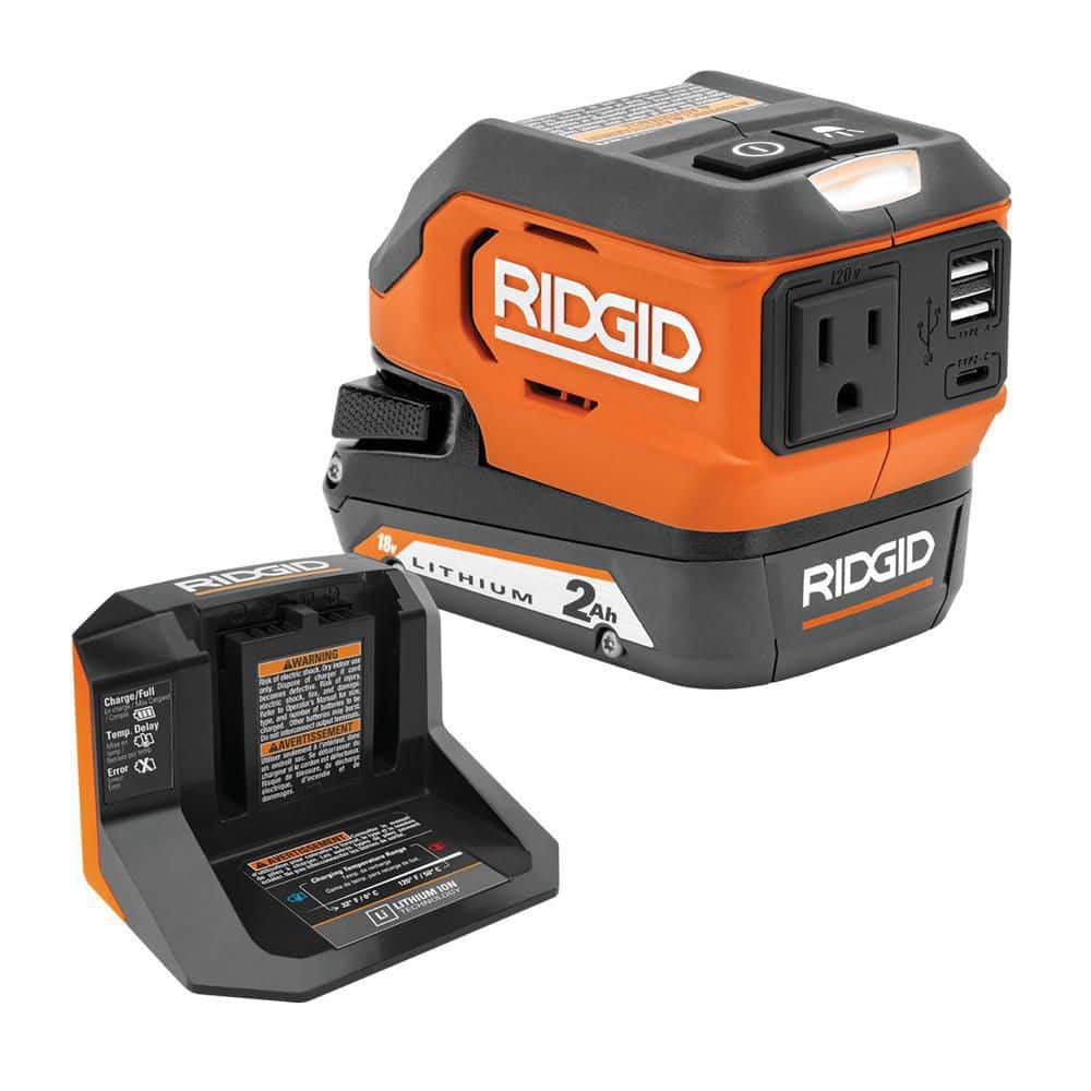 RIDGID 18V Cordless 175-Watt Power Inverter Kit with 2.0 Ah Battery and Charger $79 Free Shipping