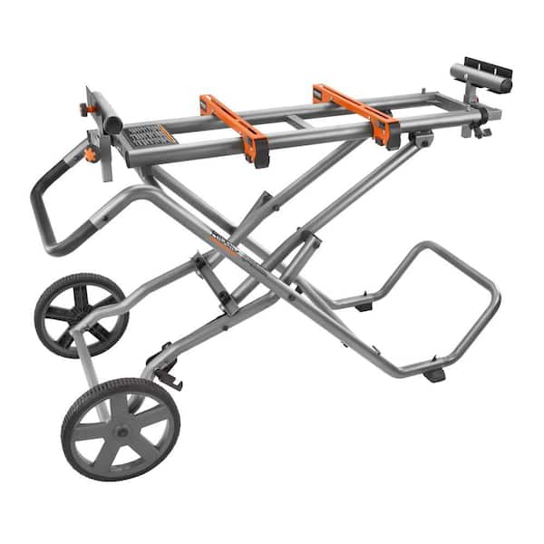 RIDGID Foldable Mobile Miter Saw Stand with Mounting Braces AC9946 - The Home Depot $179