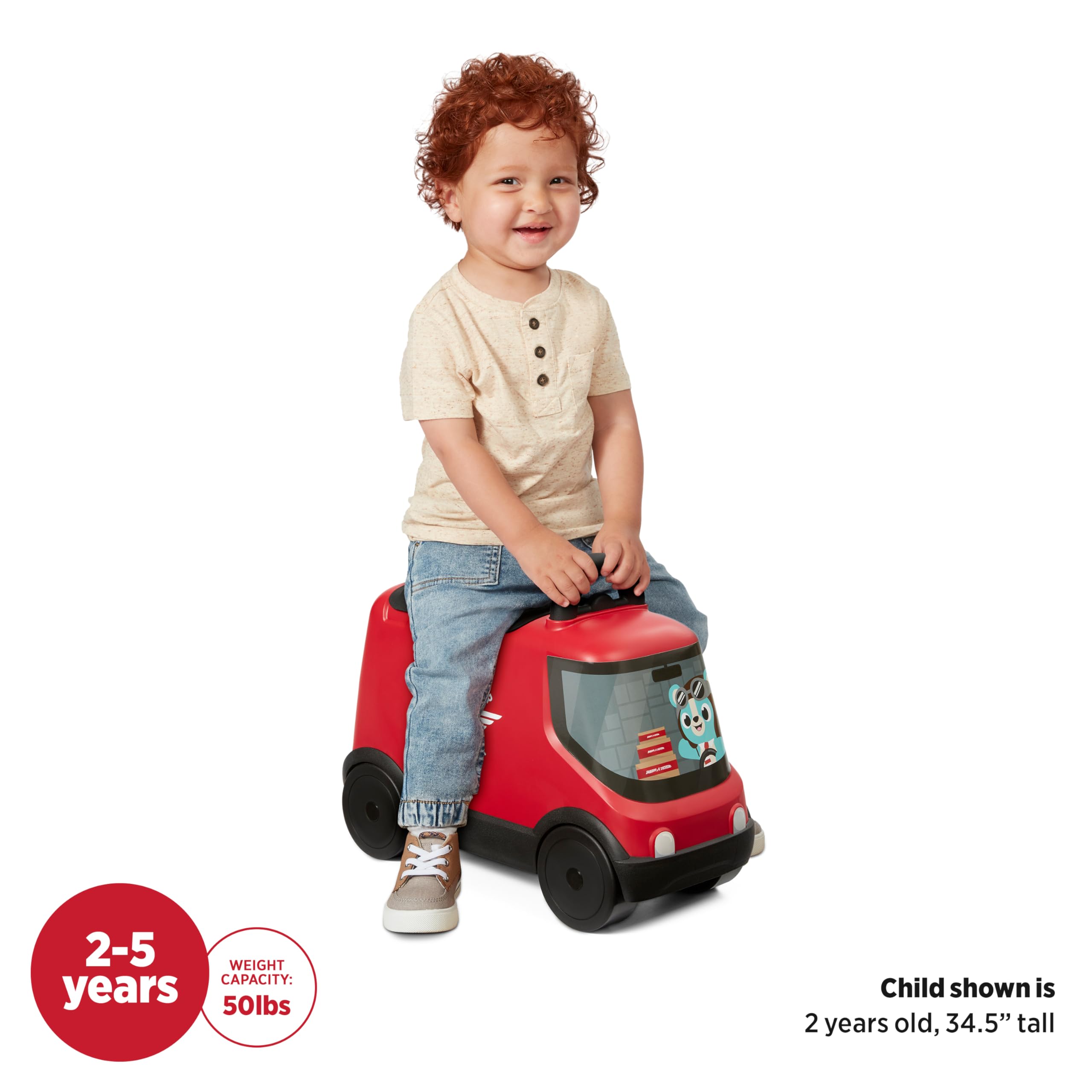 Radio Flyer Delivery Van Toddler Ride On Toy w/ 3 Wooden Package Toys Red $19 Free Shipping w/ Prime or on $35