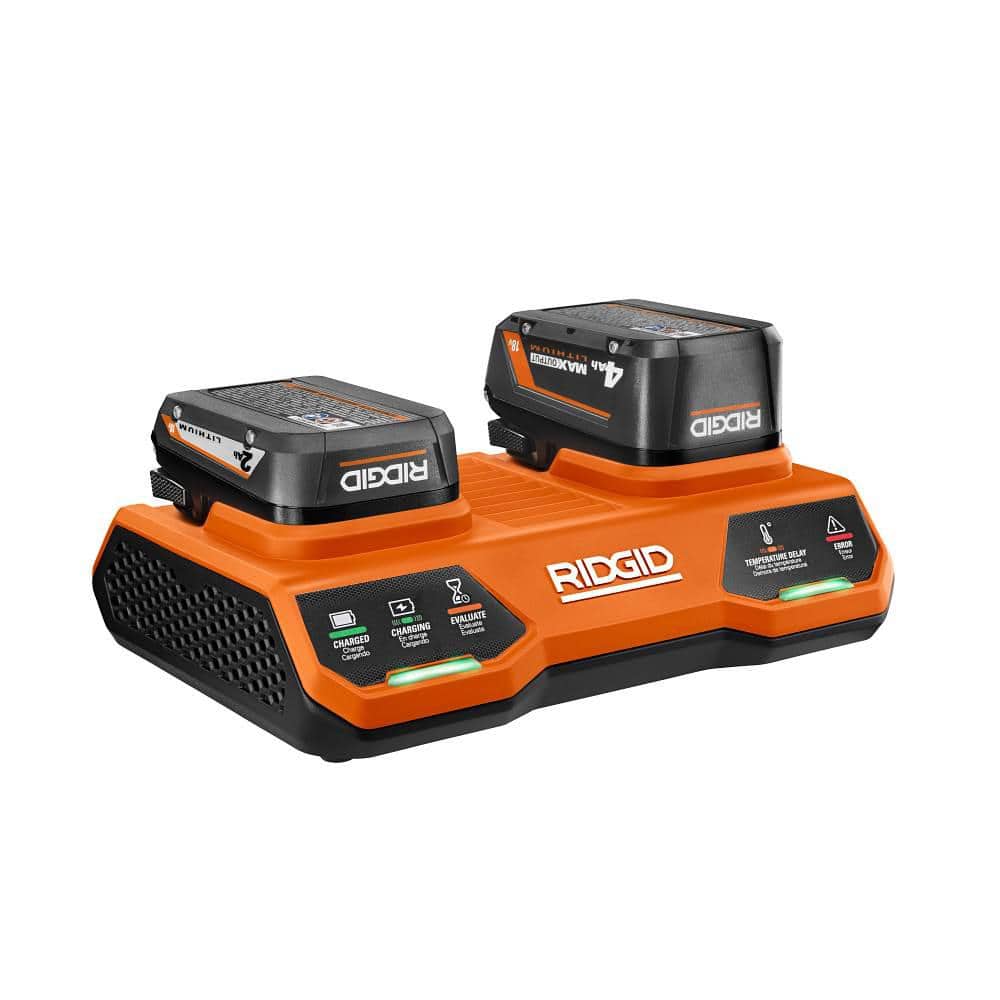 Ridgid 18V Dual Port Simultaneous Charger w/ 2x 2.0 Ah 2x 4.0 Ah Batteries $149 Free Shipping