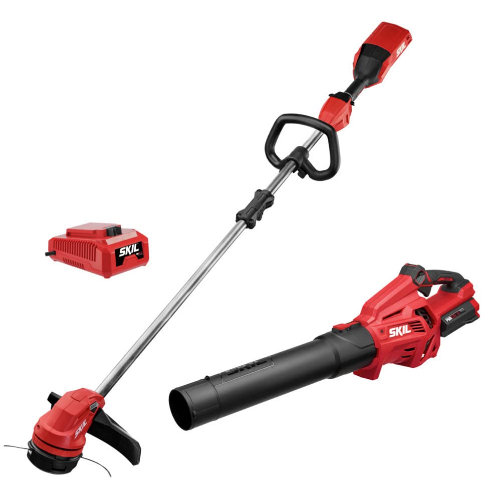 SKIL CB7478C-11 PWR CORE 40 Brushless 40V 14 String Trimmer and Leaf Blower Combo Kit with 2.5Ah Battery and Charger, $1