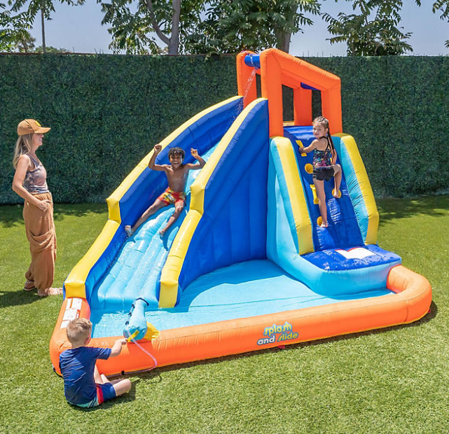 Sams Club Members My First Waterslide Inflatable Splash and Slide Blue/Orange, Blue/Red $169.98 Free Shipping Plus Membe