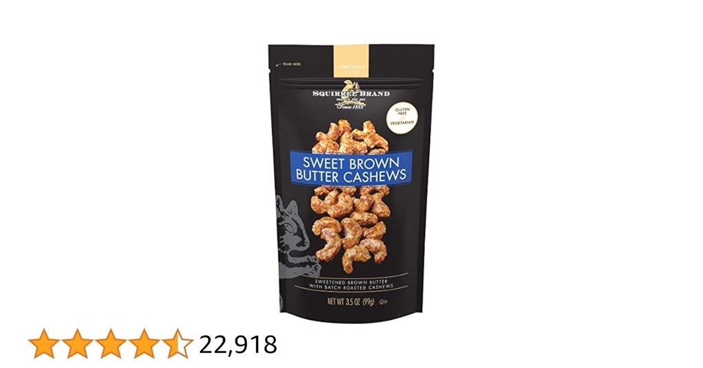 Squirrel Brand Sweet Brown Butter Cashews, 3.5 Ounces, Gluten Free, Vegetarian - $2.60