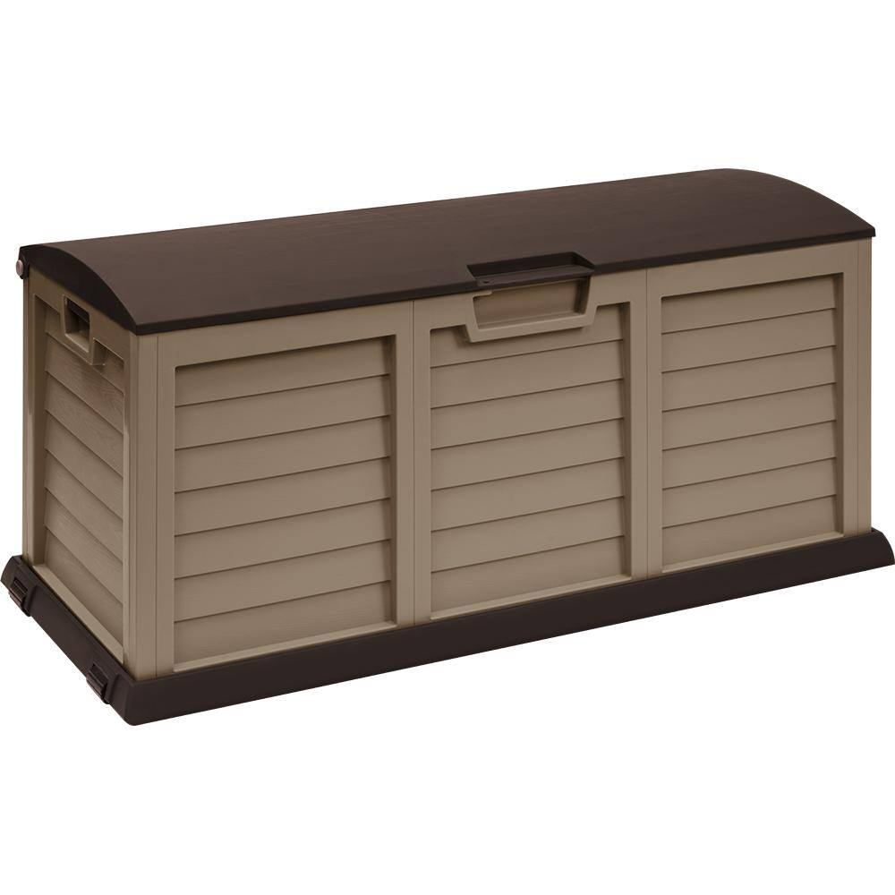 Starplast 116 Gal. Resin Mocha Brown Deck Box 62811 - The Home Depot $120