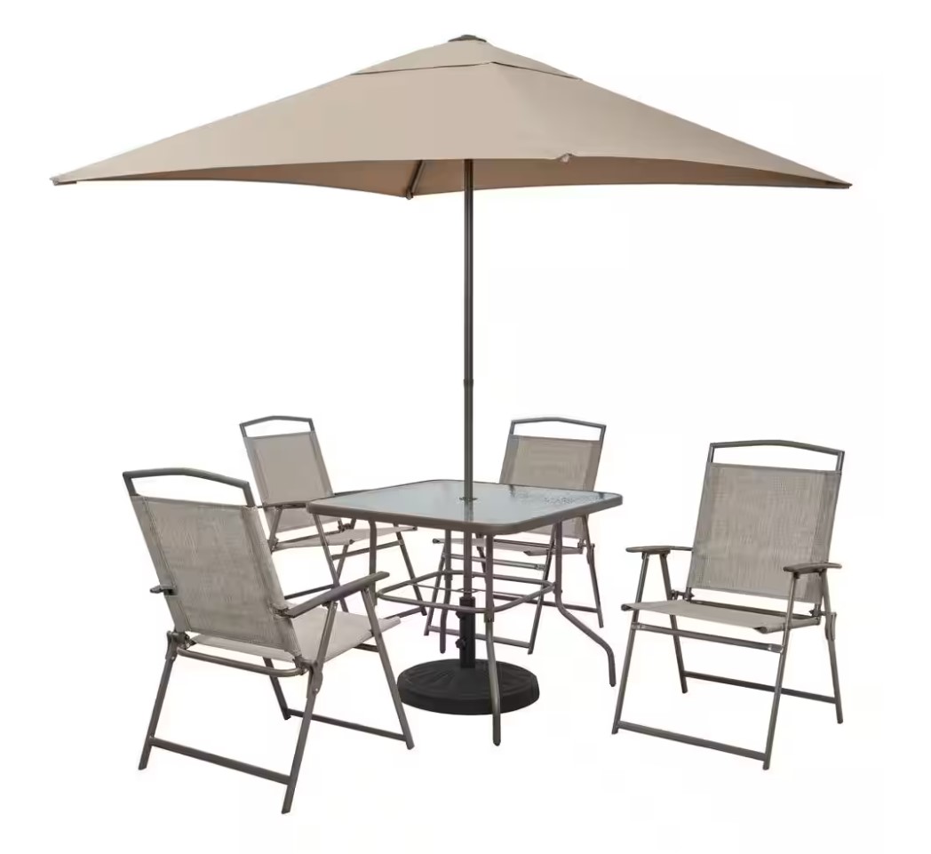 StyleWell Amberview 6-Piece Steel Square Outdoor Dining Set $99