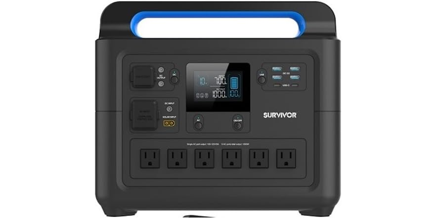 Survivor 1228Wh/1000W Portable Power Station $449.99
