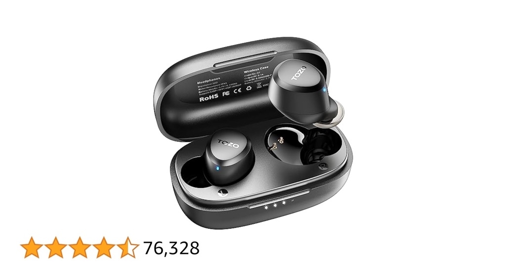 TOZO A1 Mini Wireless Earbuds Bluetooth 5.3 in Ear Light-Weight Headphones Built-in Microphone, IPX5 Waterproof, Immersi