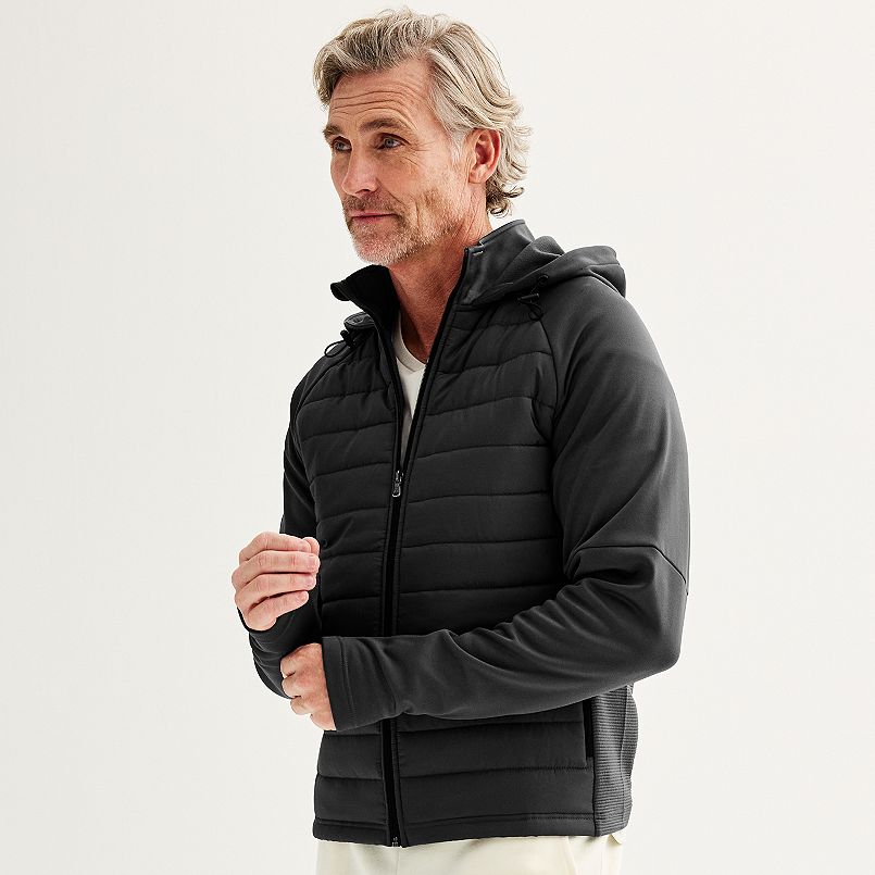 Tek Gear Mens Quilted Mixed Media Jacket Mineral Black or Hawk Gray $16.50 Free S/H on $49