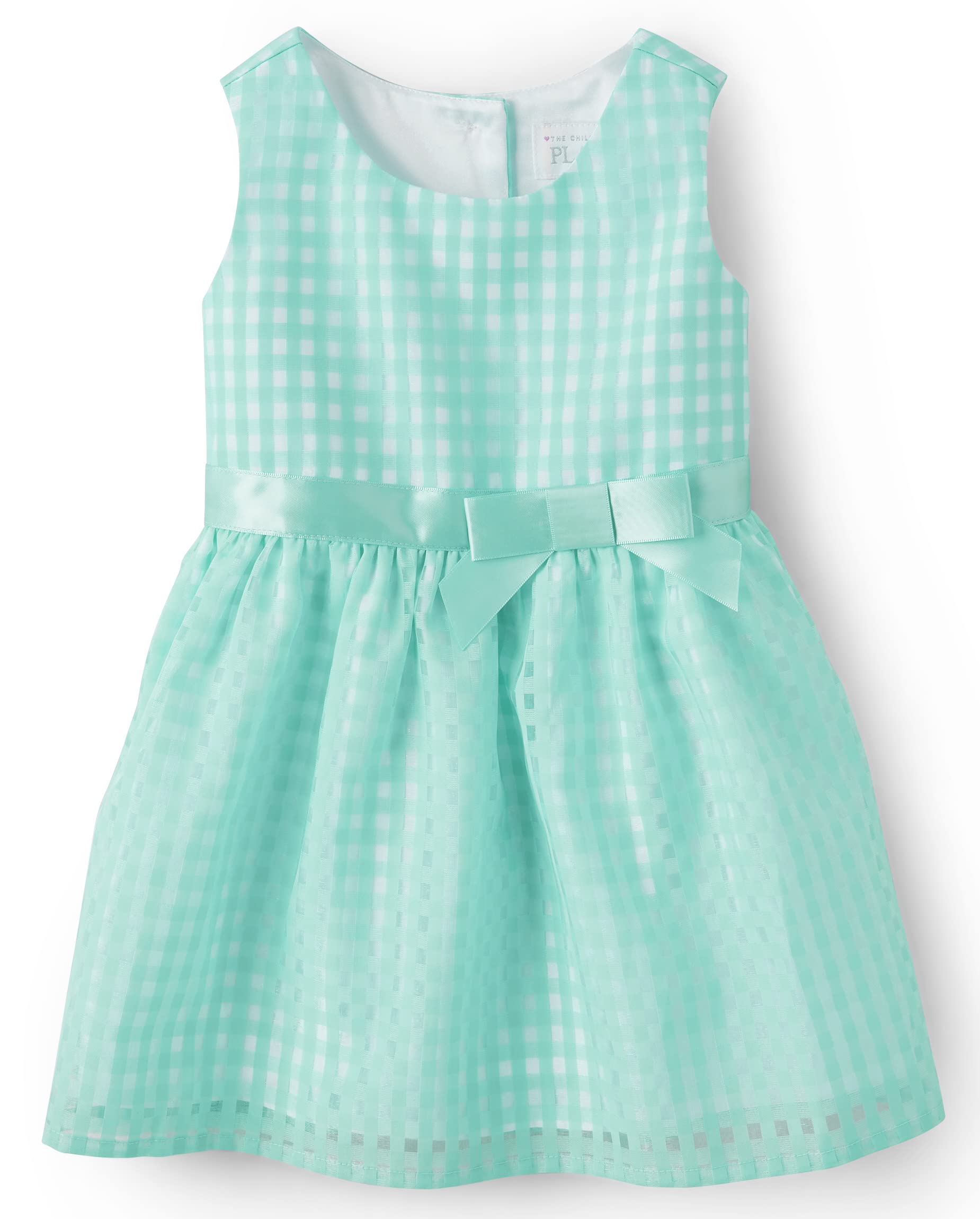 The Childrens Place Baby Girls Toddler Sleeveless Dressy Special Occasion Dress Mellow Aqua Gingham - Various Sizes $7.5