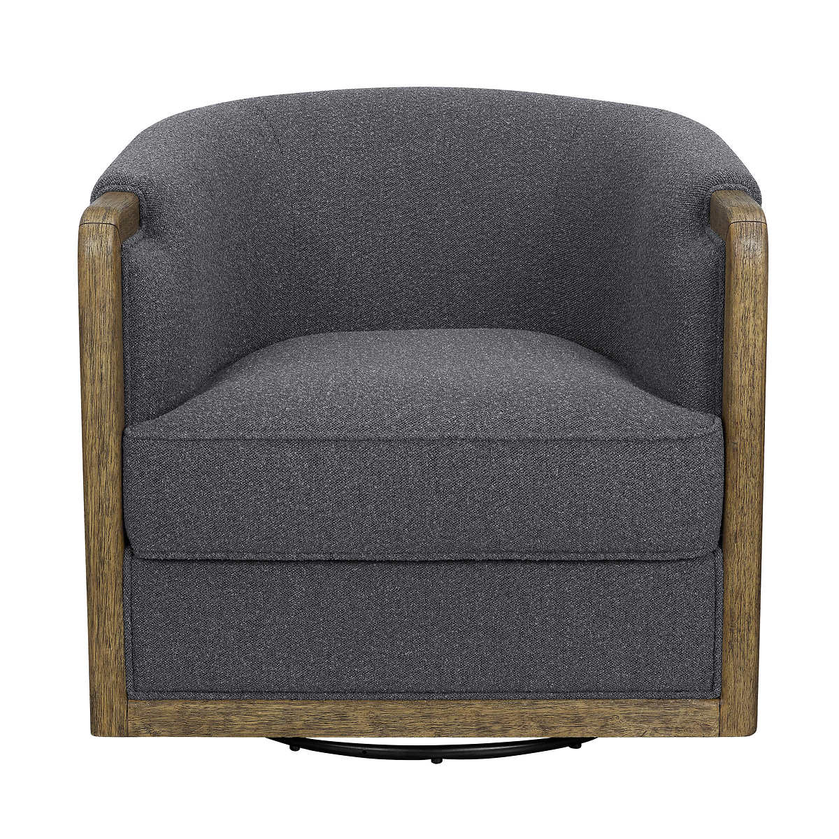 Thomasville Fabric Swivel Chair with Wood Trim $99 - In-Warehouse YMMV