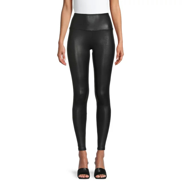 Time and Tru Womens Faux Leather Leggings Brown or Black, Sizes S-3XL from $8.46 Free Shipping w/ Walmart or on $35