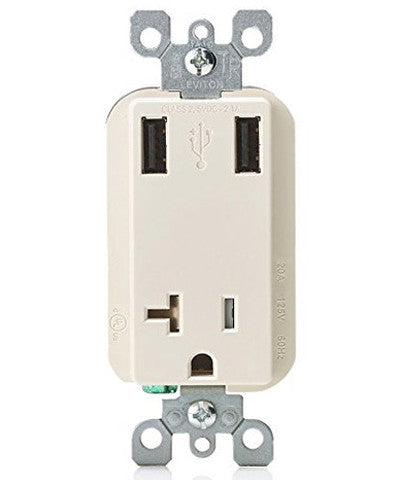 USB CHARGER RECEPTACLE 20-AMP now $4.50 while supplies last at Leviton.com