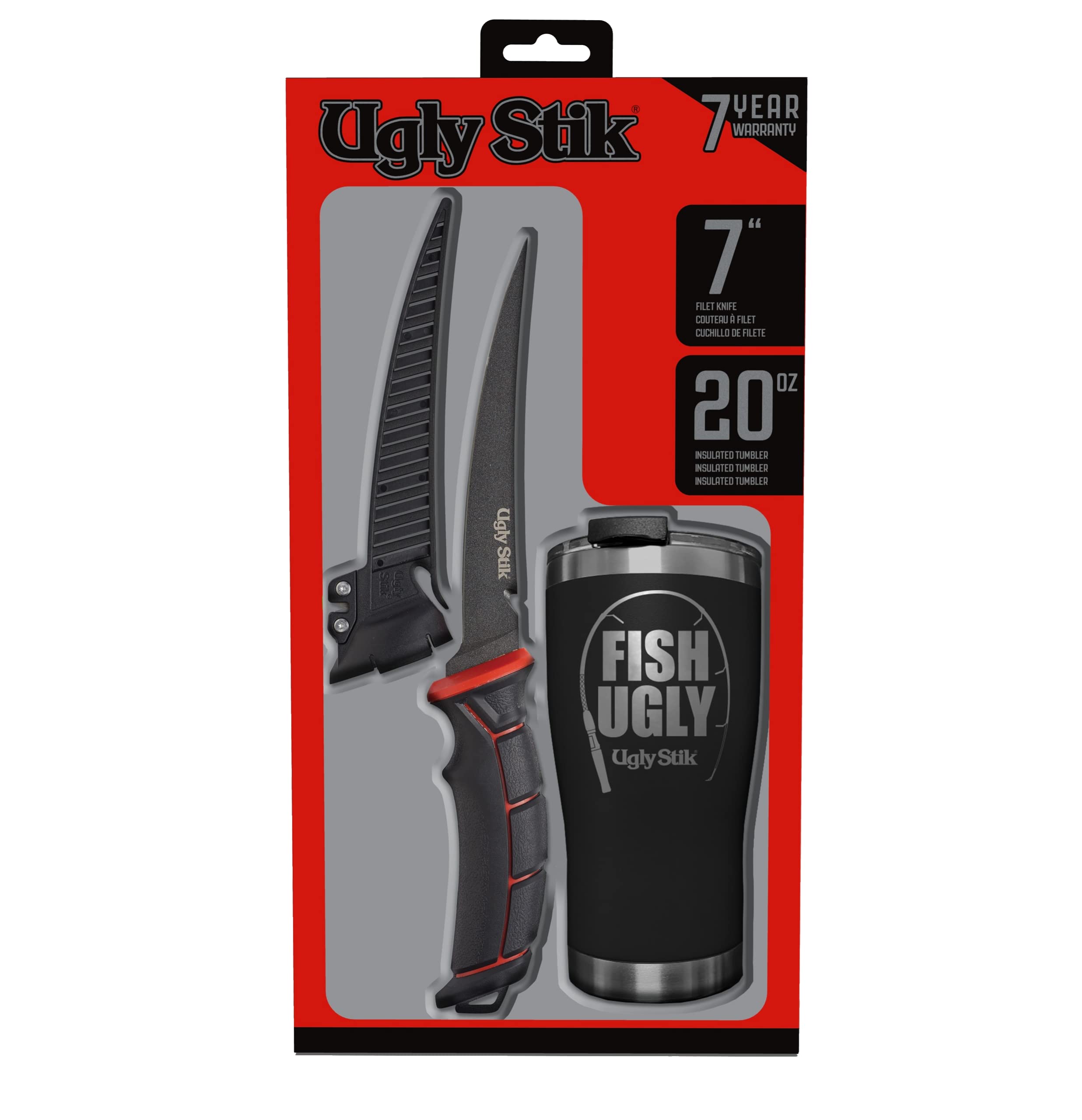 Ugly Stik Tools Fishing Fillet Knife and Tumbler Gift Set, Black, 7 $16.34