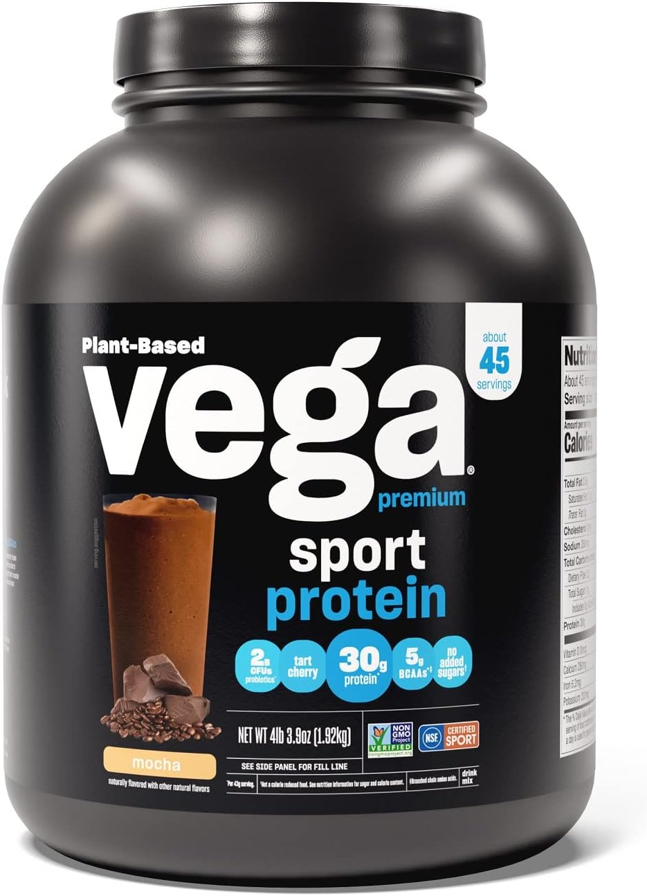 Vega Premium Sport Protein Powder 4-lbs 3.9-Oz Mocha $43.40, 4-lbs 1.8-Oz Vanilla $45.35 More w/ S S Free Shipping