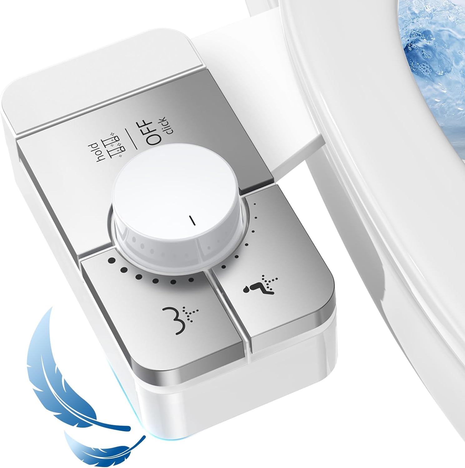 Veken Bidet Attachment for Toilet - Ultra-Slim Self Cleaning Fresh Cold Water Sprayer Bidets for Existing Toilets Seat B