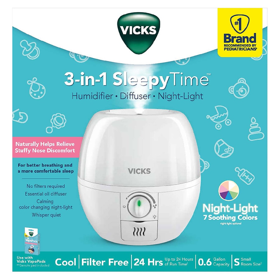 Vicks 3-in-1 Sleepy Time Ultrasonic Humidifier Essential Oil Diffuser $18 at Walgreens w/ Free Store Pickup