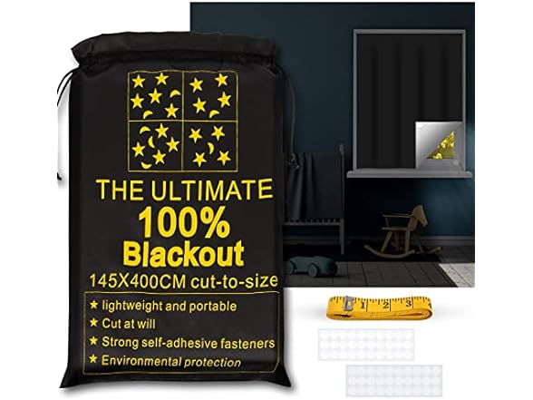 Woot Appsclusive RUseeN Portable Cut to Size Blackout Shades w/ Self Adhesive Fasteners Various Sizes from $20 Free Ship