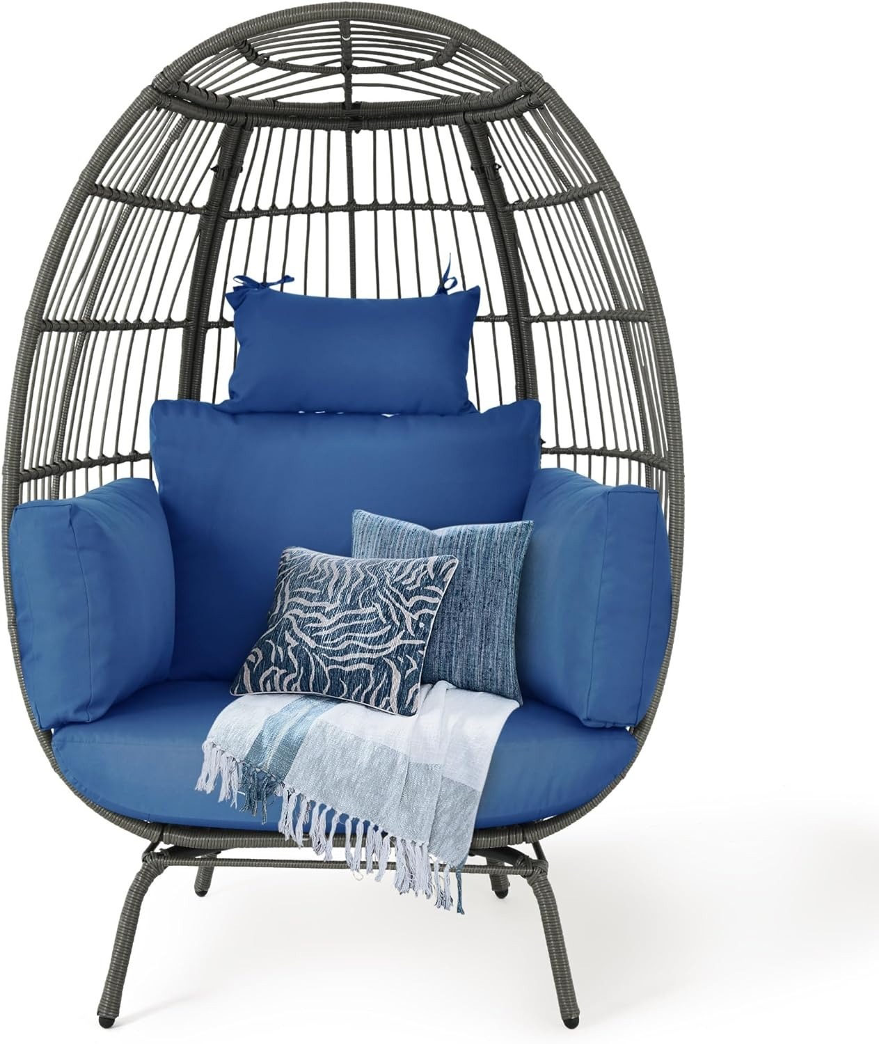 YITAHOME Oversized Wicker Indoor/Outdoor Egg Chair $159.59 Free Shipping