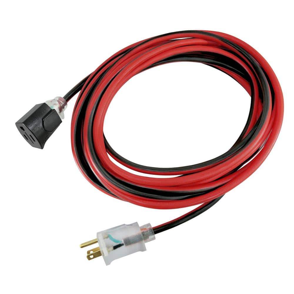 YMMV Husky 50 ft. 14/3 Single Lighted Locking Extension Cord, Red and Black, Red Black $8.58 at Home Depot