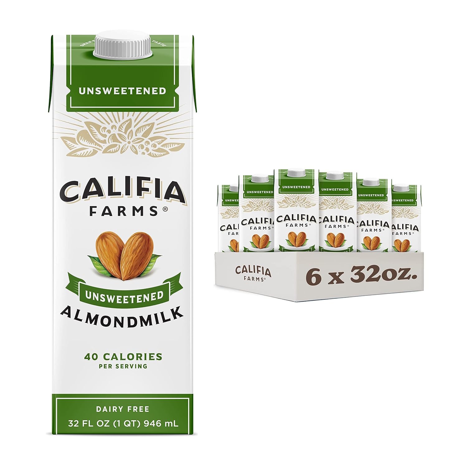 YMMV Select Amazon Accounts 6-Pack 32-Oz Califia Farms Unsweetened Almond Milk $7.50 or less w/ S S Free Shipping w/ Pri