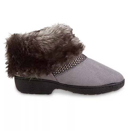Isotoner Recycled Microsuede Mallory Boot Womens Slippers Ash $10.45 Free Shipping on $49